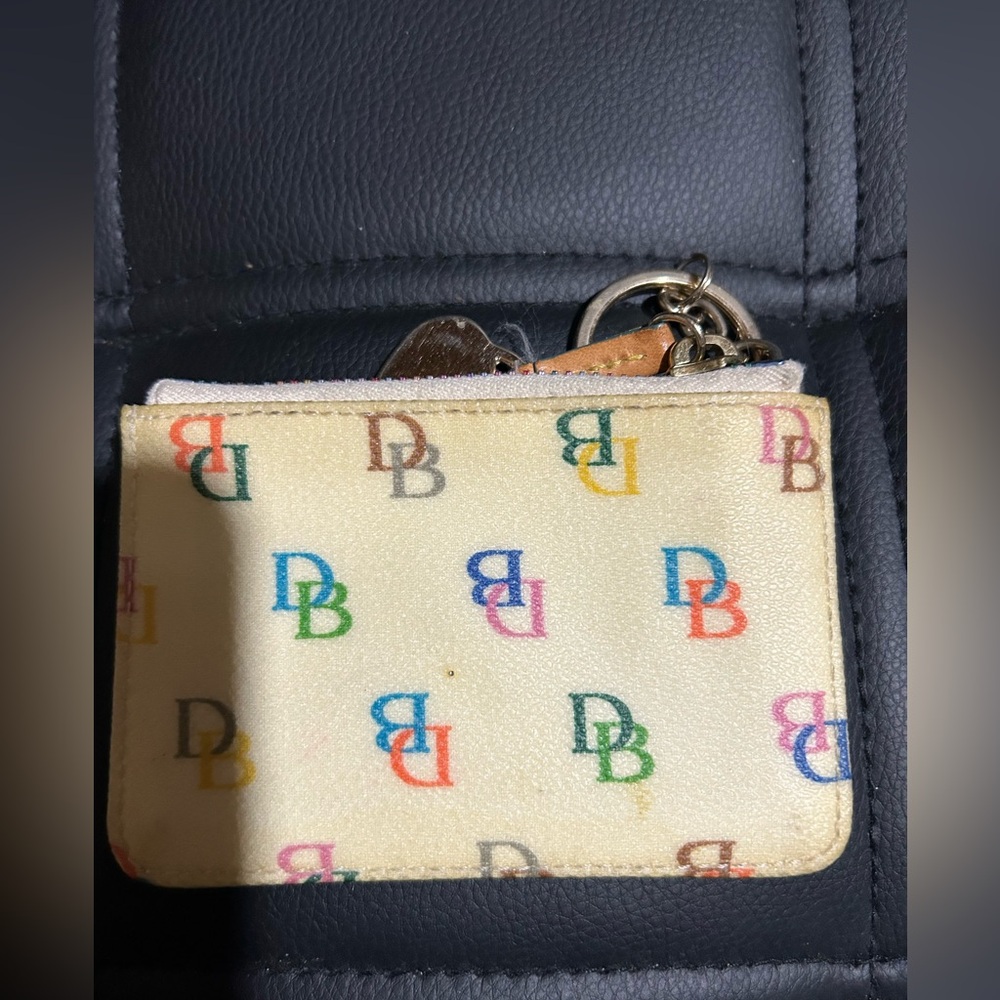 Dooney & Bourke Vintage Multicolor Logo Keychain Wallet - Picture 2 of 6